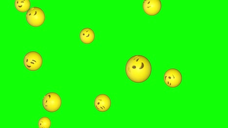 Zwinkernde-3D-Emojis-Fallen-Auf-Den-Grünen-Bildschirm